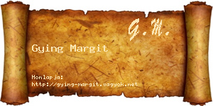 Gying Margit névjegykártya